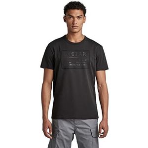 G-STAR RAW T-shirt Applique Multi Technique Homme, Noir (Dk Black D22803-336-6484), S