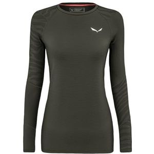 Salewa Cristallo Warm Amr W L/S Tee., Dark Olive, XS