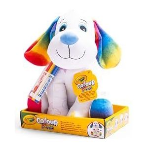 CRAYOLA - Colour Me Plush, pluche dier om te schilderen met 3 viltstiften, puppy's, creatieve activiteit en cadeau voor kinderen, vanaf 3 jaar
