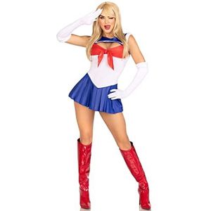 Leg Avenue Dames 3 stuks sexy Sailor Halloween kostuum, bodysuit met rok, L