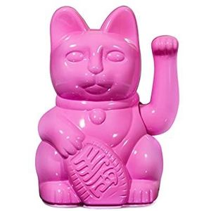 DONKEY Lucky Cat Special Edition Miami Nights glanzend roze - glanzend roze zwaaiende kat in geschenkdoos
