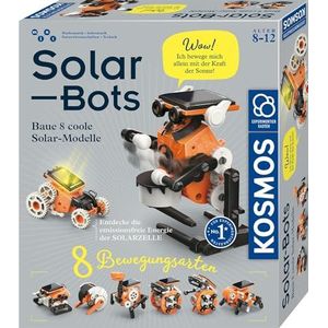 KOSMOS Solar Bots, bouw 8 zonnemodellen, bouwpakket voor zonnerobots, zonnecel met motor, experimenteerbox voor kinderen van 8 tot 12 jaar, technisch speelgoed met hernieuwbare energie