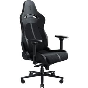 Razer Enki Gamingstoel met geïntegreerde lendensteun, bureaustoel (meerlaags kunstleer, schuimrubberen bekleding, hoofdkussen, in hoogte verstelbaar), zwart, standaard