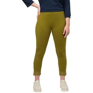 Ulla Popken Leggings 7/8 dameslegging, Groen/Geel