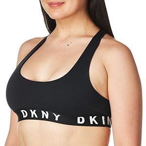 DKNY Cozy Boyfriend Racerback beha voor dames, Zwart/Wit