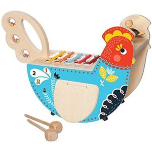 Manhattan Toy Muziekinstrument van hout met kip, met xylofoon, stamper, bekken en maraca, 216570, meerkleurig