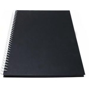 Artway Studio - Schetsboek van de zwarte kaart, A3, spiraalbinding, portret, 60 zijden/30 pagina's gerecyclede zwarte kaart, 270 g/m², schetsboek, karton, zwart