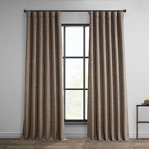 HPD Half Price Drapes Verduisteringsgordijnen van synthetisch linnen voor slaapkamer en woonkamer (1 paneel), 127 x 274,3 cm (b x l), Nederlandse cacao