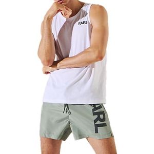 KARL LAGERFELD B.V Karl Logo Tank Top T-shirt voor heren, Wit, S