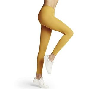 FALKE Pure Matt 50 DEN leggings voor dames, halfondoorzichtig, middeldik, duurzaam, mat, effen, elegant, brede randen, comfortabel, zonder druk op de taille, dun, zacht, duurzaam, 1 paar, Geel (Amber