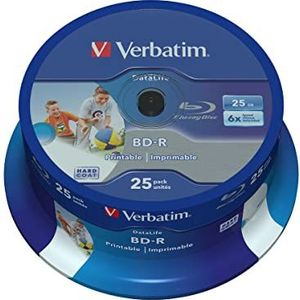 Verbatim 43811 discs, 25 GB, 6 x BD-R SL, datalife inkjet bedrukbaar, 25 stuks