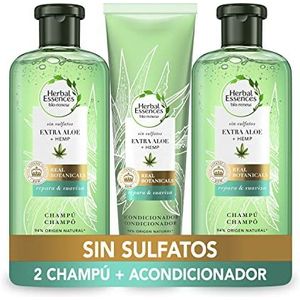 Herbal Essences 2 x shampoo zonder sulfaten en siliconen, natuurlijke ingrediënten, 2 x 380 ml + 275 ml