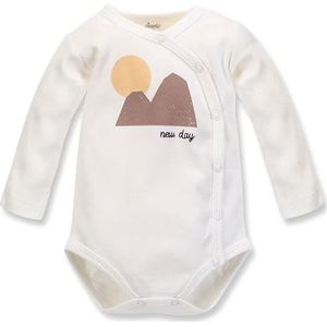 Pinokio Bodysuits babyondergoed voor jongens, lange mouwen, ecru Mountains, 56, Natuurlijke kleuren