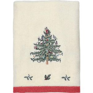 Avanti Linens - Handdoek, decoratie van de badkamer voor vakantie (Spode Christmas Tree Red Collectie)