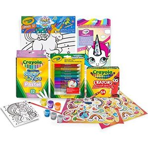 7483 CRAYOLA – set kleur en schilderij eenhoorn met stickers, creatieve activiteit, cadeau voor kinderen, leeftijd 6 + meerkleurig, 21 x 21 cm