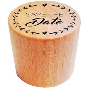 Aladine - Ronde houten stempels ""Save The Date"" - ø 2,8 cm - 100% FSC-hout - stempel voor uitnodigingen voor feesten, bruiloft, verjaardagen, grote evenementen - 1899