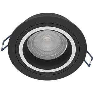 EGLO connect.z Carosso-Z led-inbouwlamp, ZigBee inbouwlamp, app- en spraakbesturing Alexa, warm wit, koud, RGB, dimbaar, aluminium, mat zwart, Ø 9,3 cm