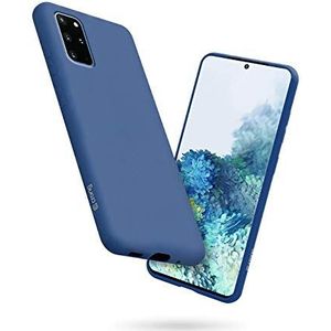 Crong Color Cover Premium Liquid siliconen hoesje voor Samsung Galaxy S20+ met microvezelvoering, compatibel met draadloos Qi-opladen/draadloze oplader, blauw