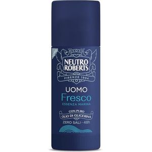 Neutro Roberts, Deodorantstick vers voor heren, mariene essentie, met geurremmend, geen aluminiumzout, geen vlekken, met pure glycerineolie, deodorant voor heren, dermatologisch getest 40 ml, 48 uur