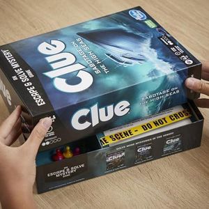 Hasbro Gaming Cluedo Gezelschapsspel, diepzee sabotage, misdaad- en raadselspel, coöperatief familiespel, ontsnappingsspel