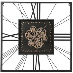 Home ESPRIT - Muurklok - Zwart - Gouden - Metaal - Kristal
