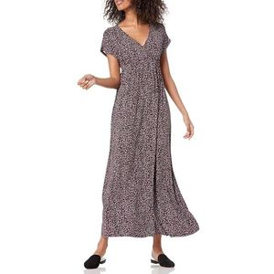 Amazon Essentials Robe longue cintrée pour femme (disponible en grande taille), imprimé confettis noirs, taille L