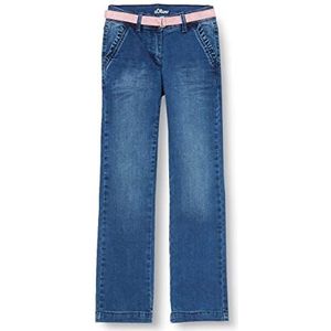 s.Oliver Jeans met glitters, rechte pijpen voor meisjes met glitterriem, rechte pijpen, Blauw