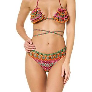 Goldenpoint Goldenpoint Bikini voor dames, badpak, middelhoge taille, slip, Stickerei Liberty Villa, eendelig badpak voor dames, Meerkleurig