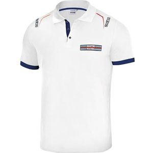 Sparco Martini Racing Polo, 01276MRBI3L, wit, standaard, uniseks, volwassenen, meerkleurig, 42/50 EU, Meerkleurig