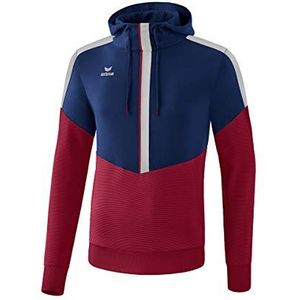 Erima Squad uniseks kinderhoodie, marineblauw/wijnrood/zilvergrijs