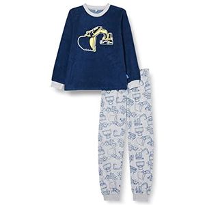 Playshoes Pyjama voor jongens, graafmachine, baby, peuterpyjama, marineblauw, 140 EU, marineblauw, 140 EU, Marinier