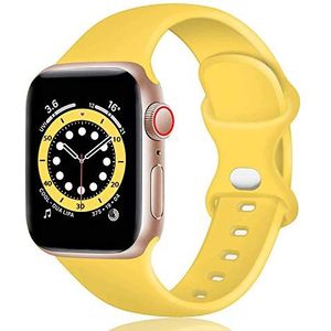 TopPerfekt siliconenband compatibel met Apple Watchband van 38 mm, 40 mm en 41 mm, vervangende horlogebandjes van siliconen voor iWatch Series 7, 6, 5, 4, 3, 2, 1, SE (38 mm/40 mm/41 mm S/M, geel)