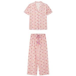 women'secret Capri Pyjama Mix And Match Journal Damespyjama, Roze, XXL