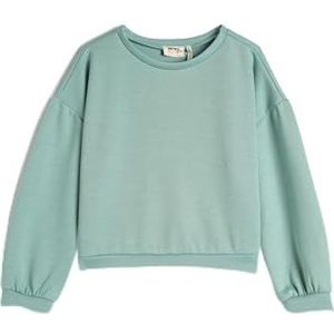 Koton Basic sweatshirt met ronde hals en lange mouwen voor meisjes, Blauw (634)