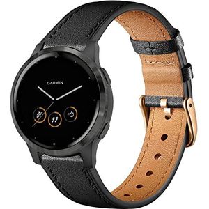 Issinlky Echt leren armband, compatibel met Garmin Vivoactive 4S, Garmin Vivoactive 3S, Garmin Venu 2S, 18 mm, armband voor Fossil Women's Gen 5E 42 mm, Gen 6 42 mm, Fossile Q Venture Gen 3/Gen 4