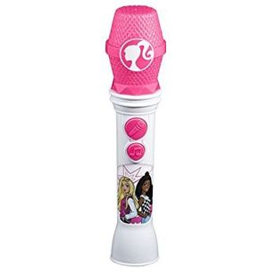 EKids BE-070.11Mv22 Barbie microfoon voor kinderen, geïntegreerde muziek en knipperlichten voor Disney-fans, speelgoed voor meisjes, zwart
