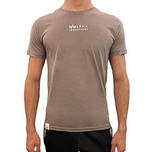 ALPHA INDUSTRIES Organics Emb T T-shirt voor heren, 628-organisch bruin