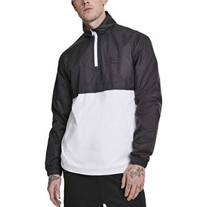 Urban Classics Stand Up Collar Pullover Overjas Heren, meerkleurig (zwart/wit 00050)