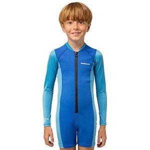 Cressi Kids Zwempak voor kinderen, lange mouwen, uniseks, shorty overall, ultrastretch, blauw, XXL (7/8 jaar)