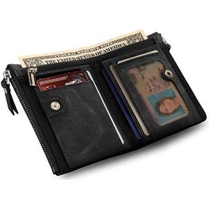 Otto Angelino Multifunctionele echt lederen portemonnee met RFID-bescherming, uniseks (bruin), zwart., Einheitsgröße, casual