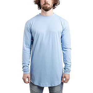 Blackskies Shirt met lange mouwen rond | lange oversized fashion basic lange mouwen heren in verschillende kleuren, Lichtblauw