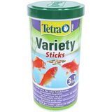Tetra Pond Variety Sticks – Complete voermix voor alle vijvervissen, verrijkt met sporenelementen, essentiële vitaminen, carotenoïden, vezels, vervuilt het water niet, 1 l