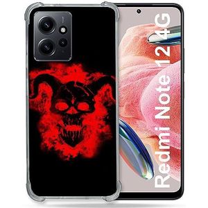 Cokitec Versterkte hoes van gehard glas voor Xiaomi Redmi Note 12 4G Duivel Devil