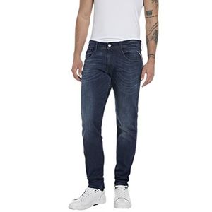 Replay Anbass Slim Fit Power Stretch Cotton Jeans voor heren, 7 donkerblauw.