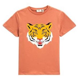 Koton T-shirt voor jongens van katoen met tijgerprint, roze (Bt4), 11-12 jaar, roze (Bt4)