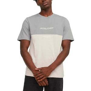 JACK & JONES Jjeryder Blocking Tee SS Sn chinobroek voor heren, Ultimate Grey