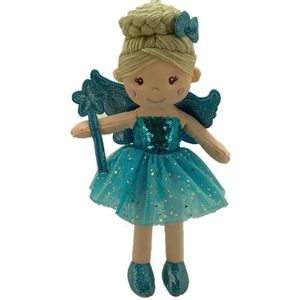 Sweety Toys 13258 pluche pop, fee, prinses, blauw, 30 cm