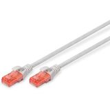 DIGITUS LAN-kabel Cat 6-0,25 m - RJ45 netwerkkabel - niet afgeschermd UTP - compatibel met Cat-6A & Cat-5e - grijs