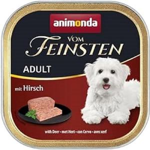 Animonda Vom Feinsten Adult hondenvoer, nat voer voor volwassen honden, herten, 22 x 150 g