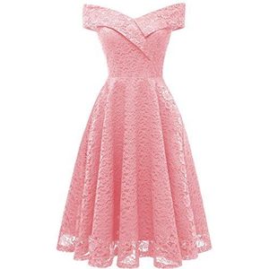 TOSKANA BRAUT Toscane bruid rood glamour kant prom standaard 42 lange zeemeermin dames avond party kleding roze, XL, Roze